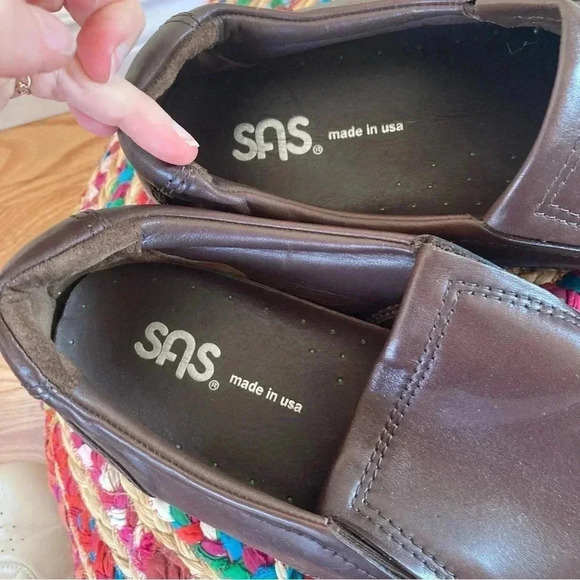 SAS  brown leather loafers shoes - Picture 7 of 7